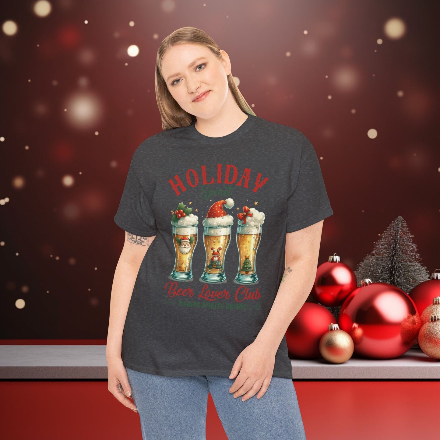Holiday Spirit Beer Lover Club Christmas Tee Shirt
