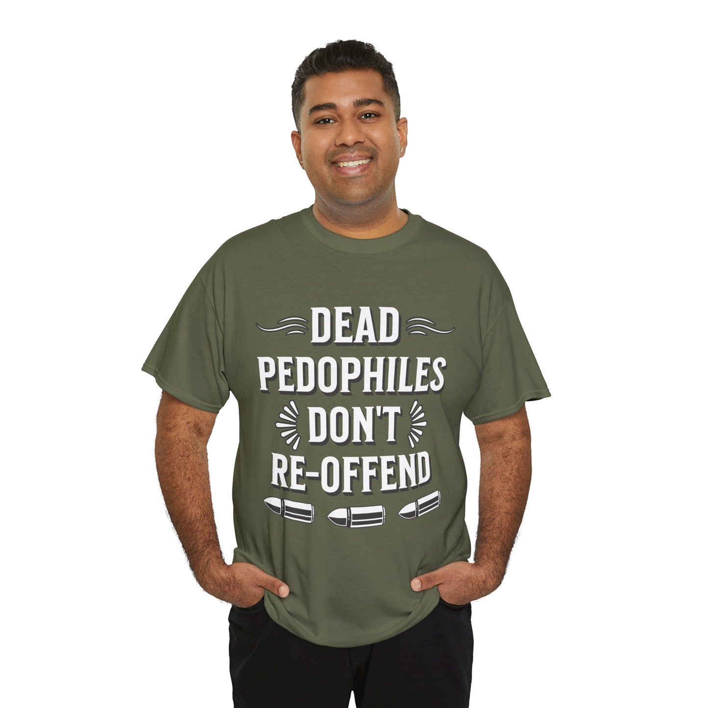 Dead Pedophiles Don't Re-Offend Statement Tee, Casual Wear, Awareness Apparel, Adult Humor, Sarcastic T-Shirt