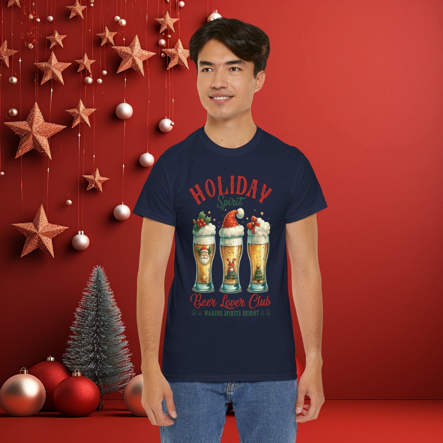 Holiday Spirit Beer Lover Club Christmas Tee Shirt