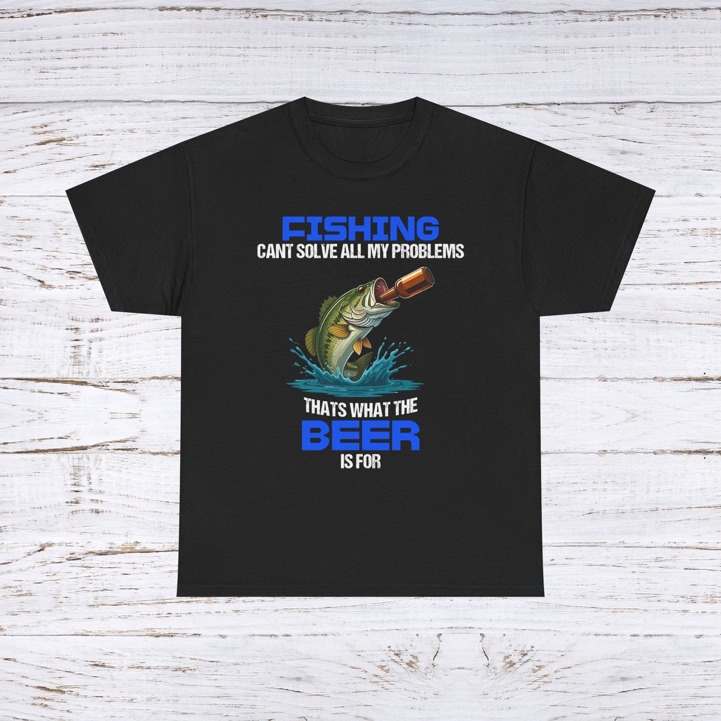 Funny Fishing Shirt β Beer Solves Problems Tee β Gift for Fishermen
