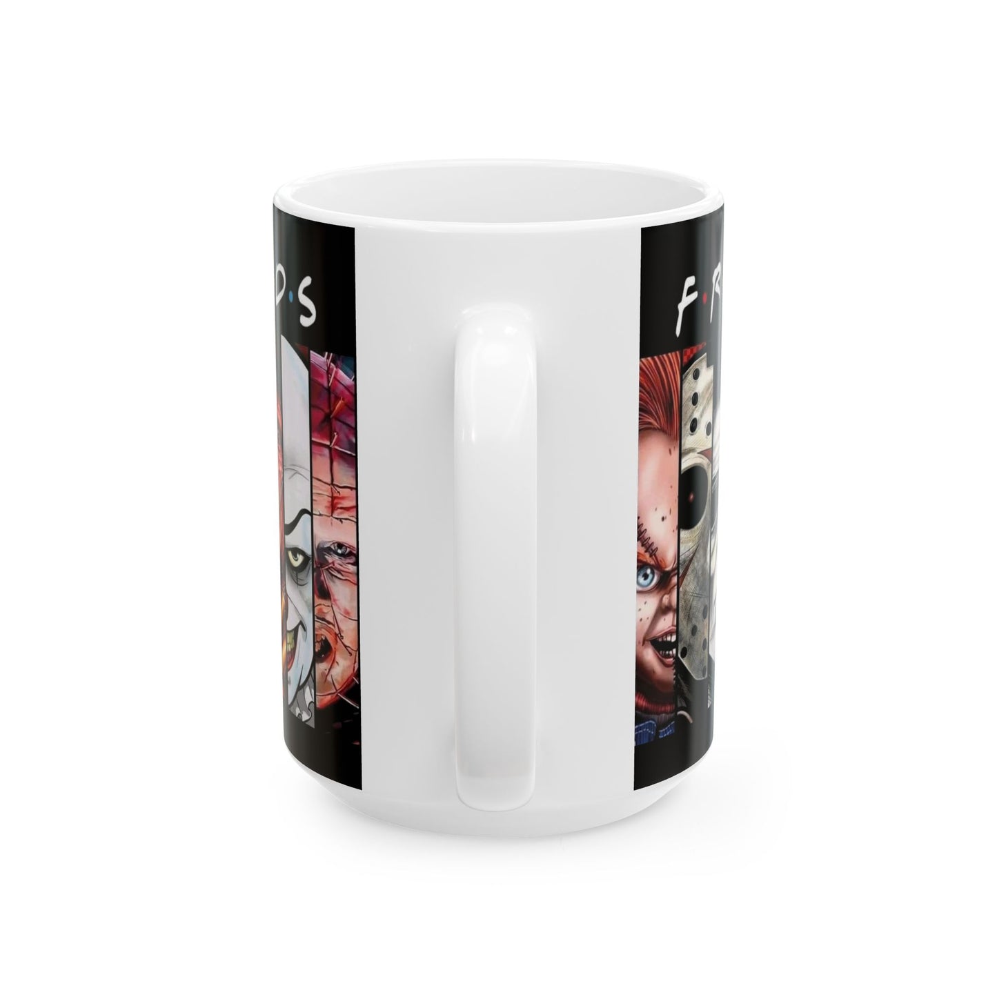 Friends Horror Movie Characters Coffee Mug, Serial Killer Movie Art - 11 or 15 Oz