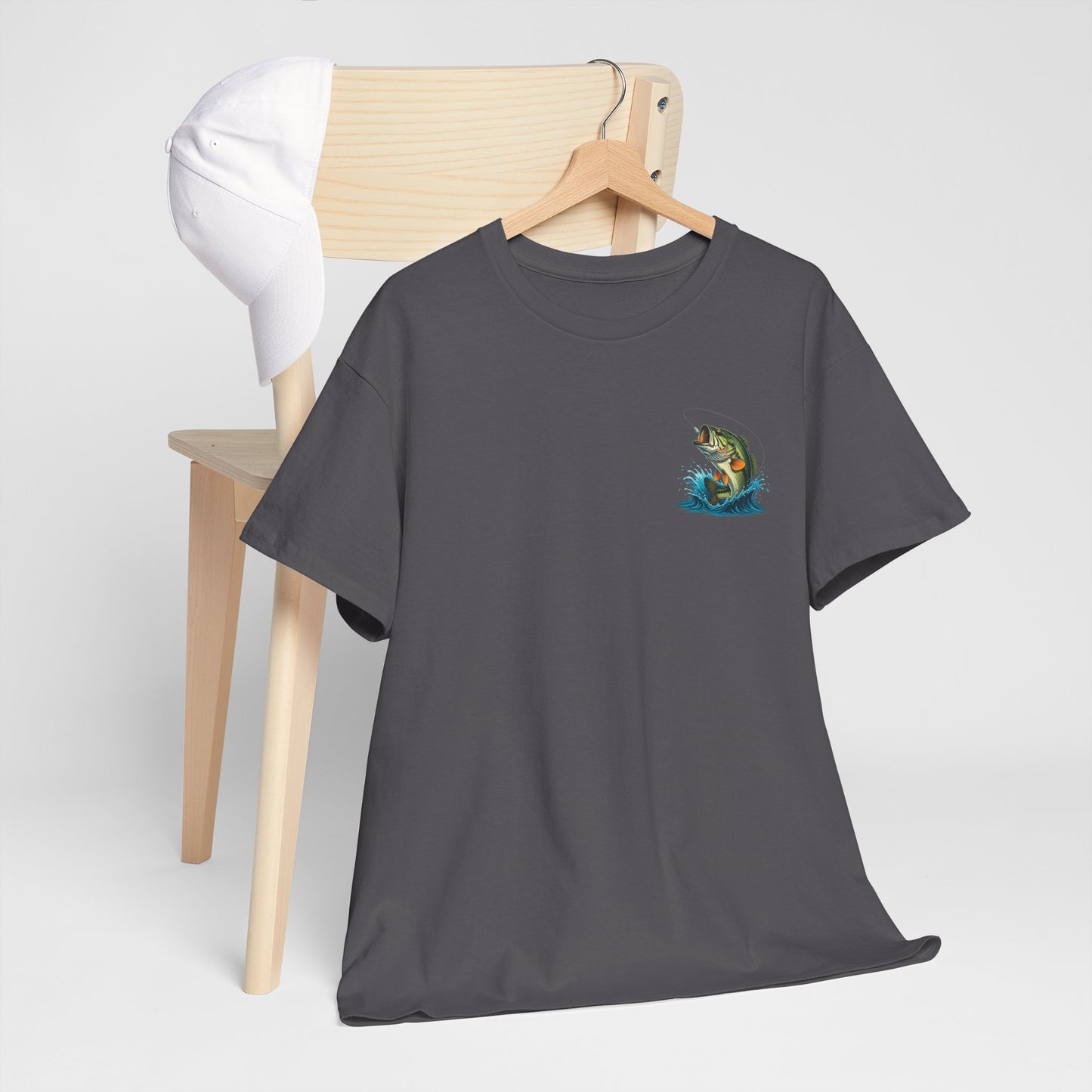 Funny Fishing T-Shirt - "I Love a Large Mouth on my Rod" (Front & Back Design)