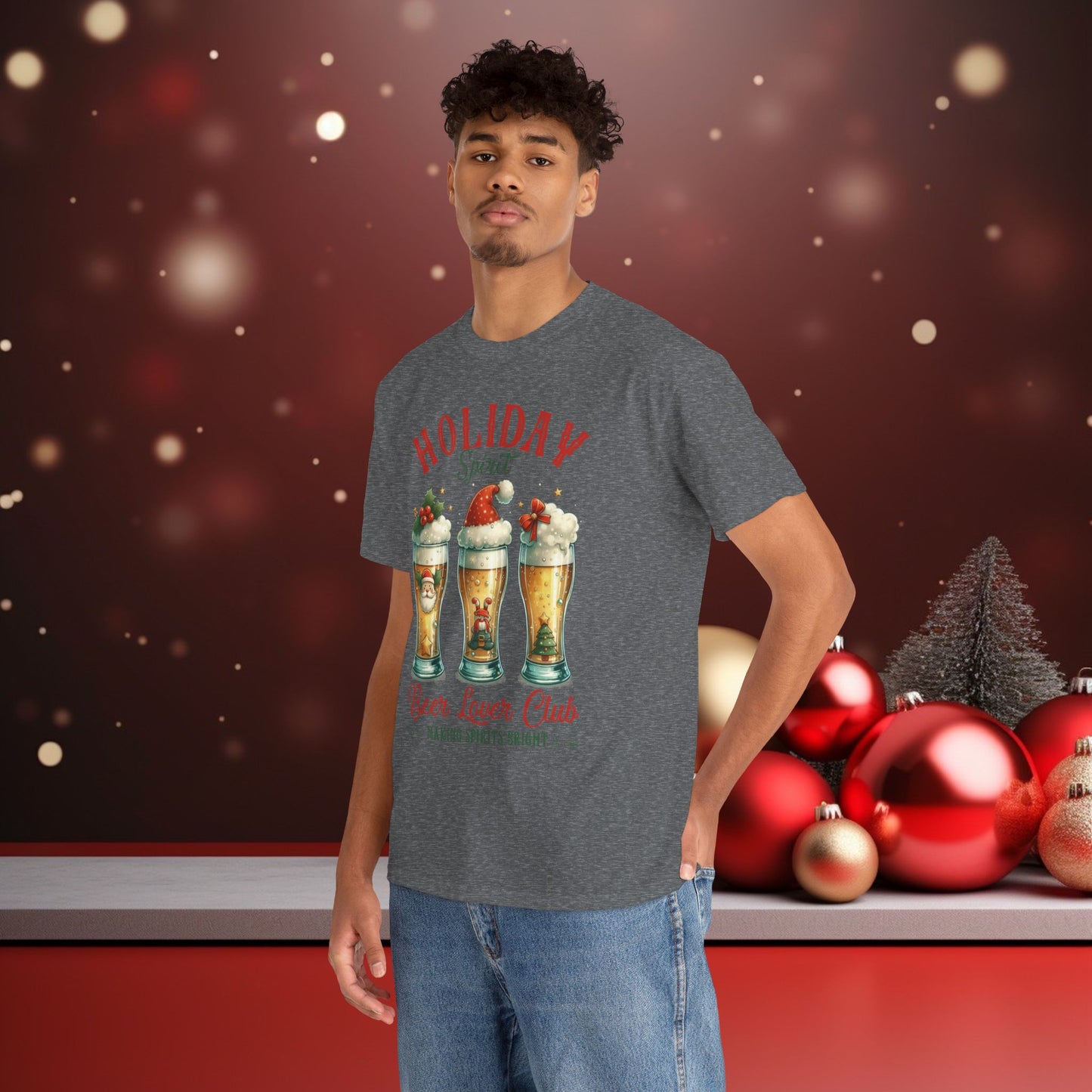 Holiday Spirit Beer Lover Club Christmas Tee Shirt
