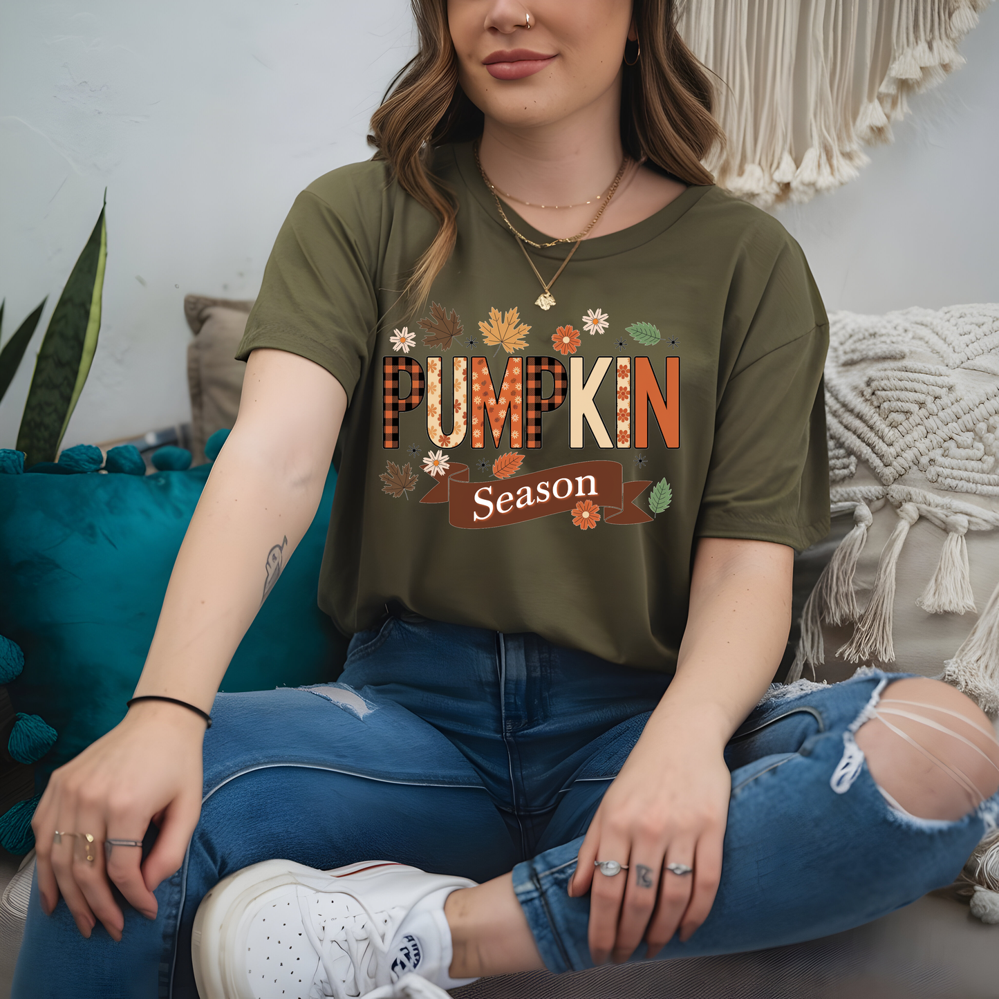 Pumpkin Season Fall T-Shirt - Autumn Vibes Graphic Tee