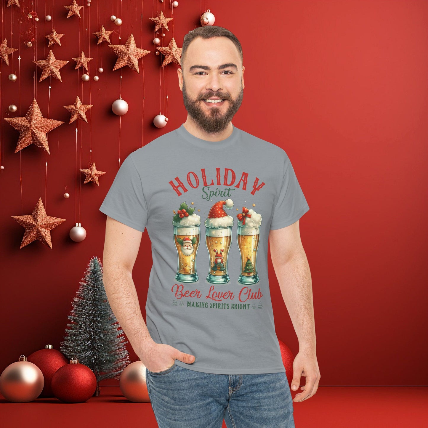 Holiday Spirit Beer Lover Club Christmas Tee Shirt