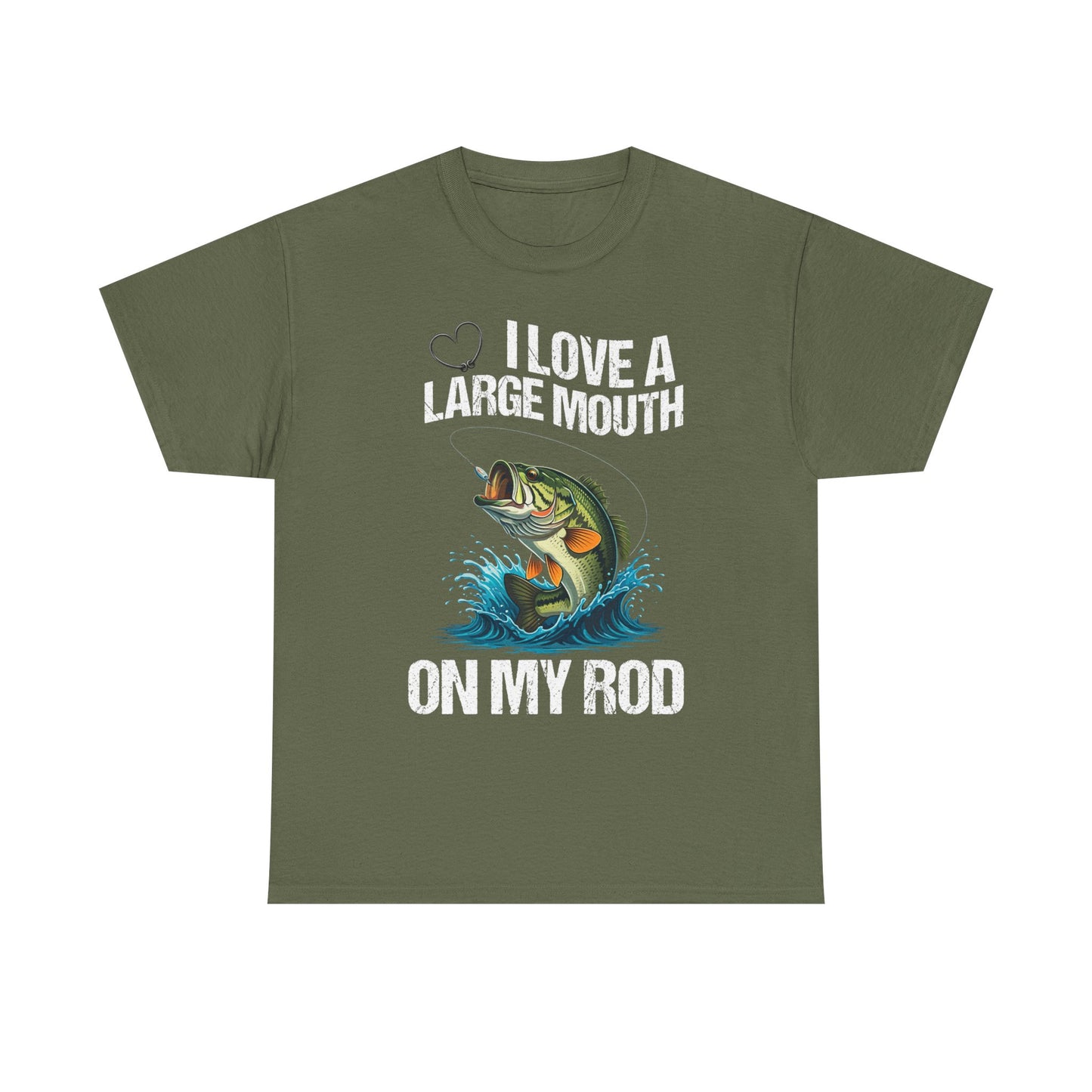Funny Fishing T-Shirt – "I Love a Large Mouth on My Rod"