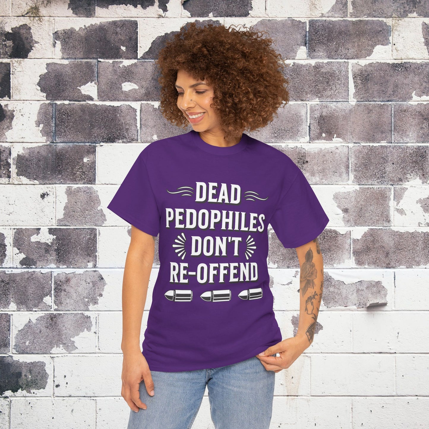 Dead Pedophiles Don't Re-Offend Statement Tee, Casual Wear, Awareness Apparel, Adult Humor, Sarcastic T-Shirt