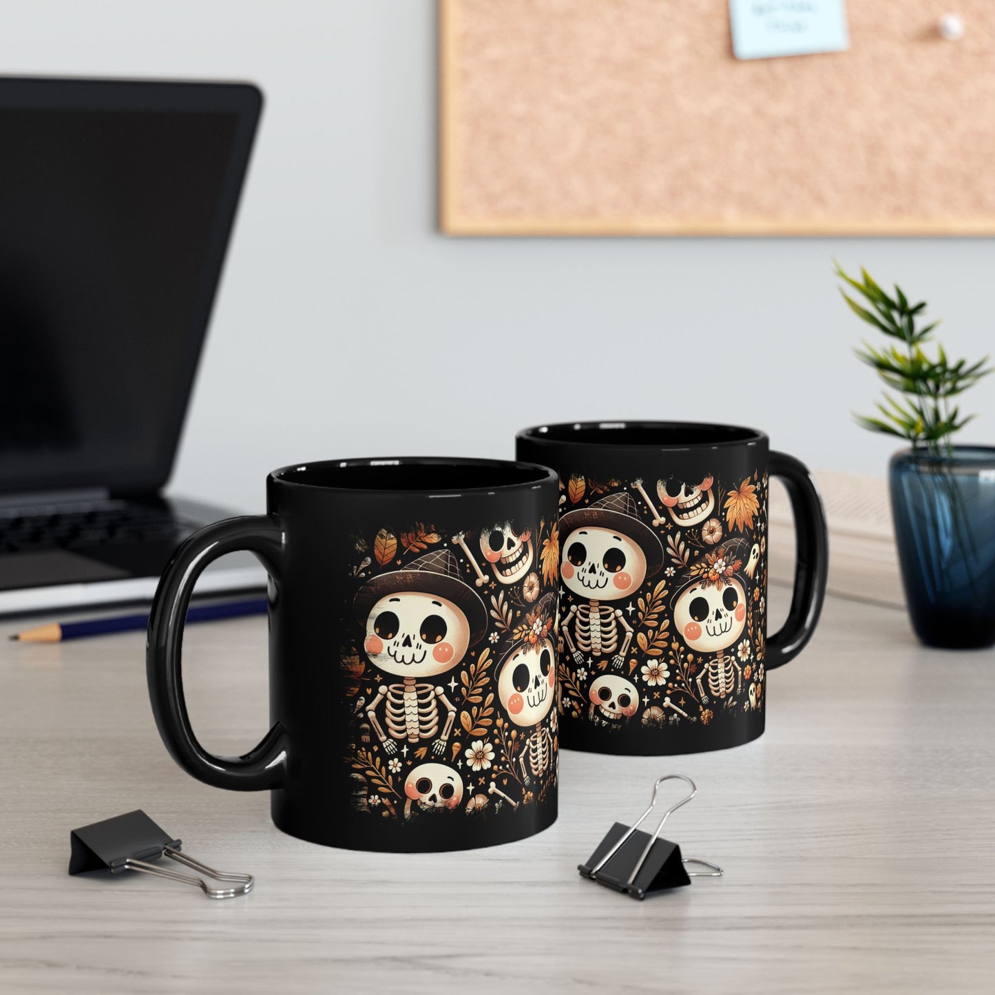 Cute Halloween Cartoon Skeleton Mug - 2 Designs, 2 Sizes