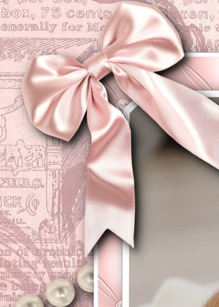 Customizable Personalized Photo Print, Digital Scrapbook Page - Baby Girl Theme