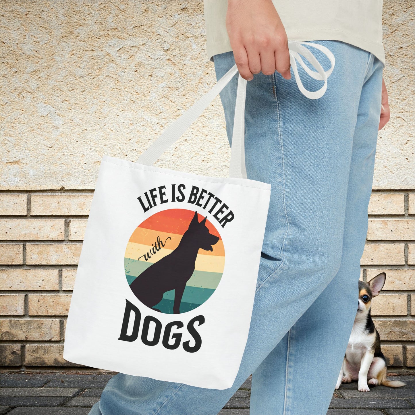 Dog Lover Tote Bag - Life Is Better with Dogs Reusable Tote Bag