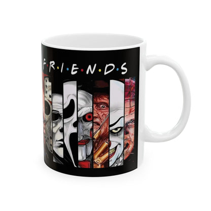 Friends Horror Movie Characters Coffee Mug, Serial Killer Movie Art - 11 or 15 Oz