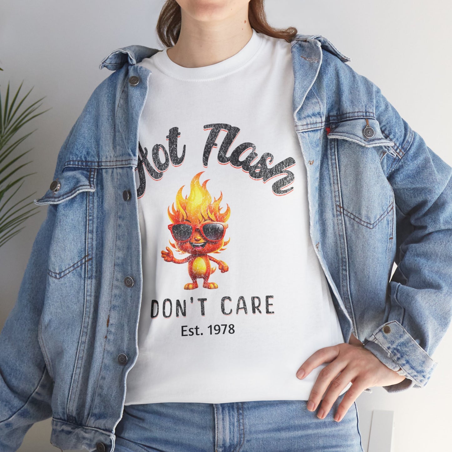 Hot Flash? Don’t Care – Personalized Funny Menopause T-Shirt (Est. Year Customizable!)