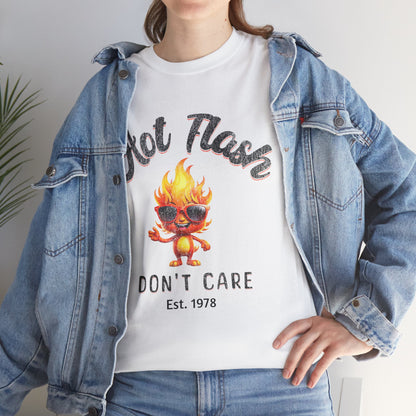 Hot Flash? Don’t Care – Personalized Funny Menopause T-Shirt (Est. Year Customizable!)