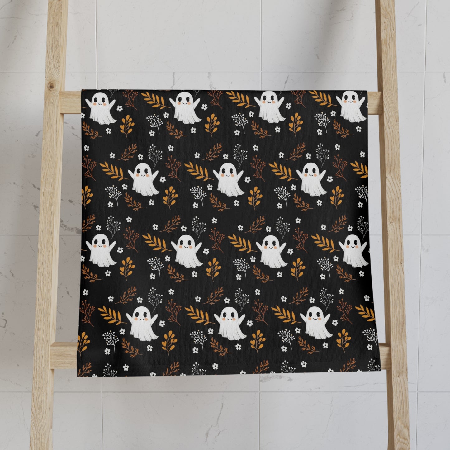 Happy Ghosts - Yay It's Halloween! Cute Ghosts Hand Towel, Festive Halloween Decor, Fall Aesthetic, Halloween Theme, Fall Ghost Decor
