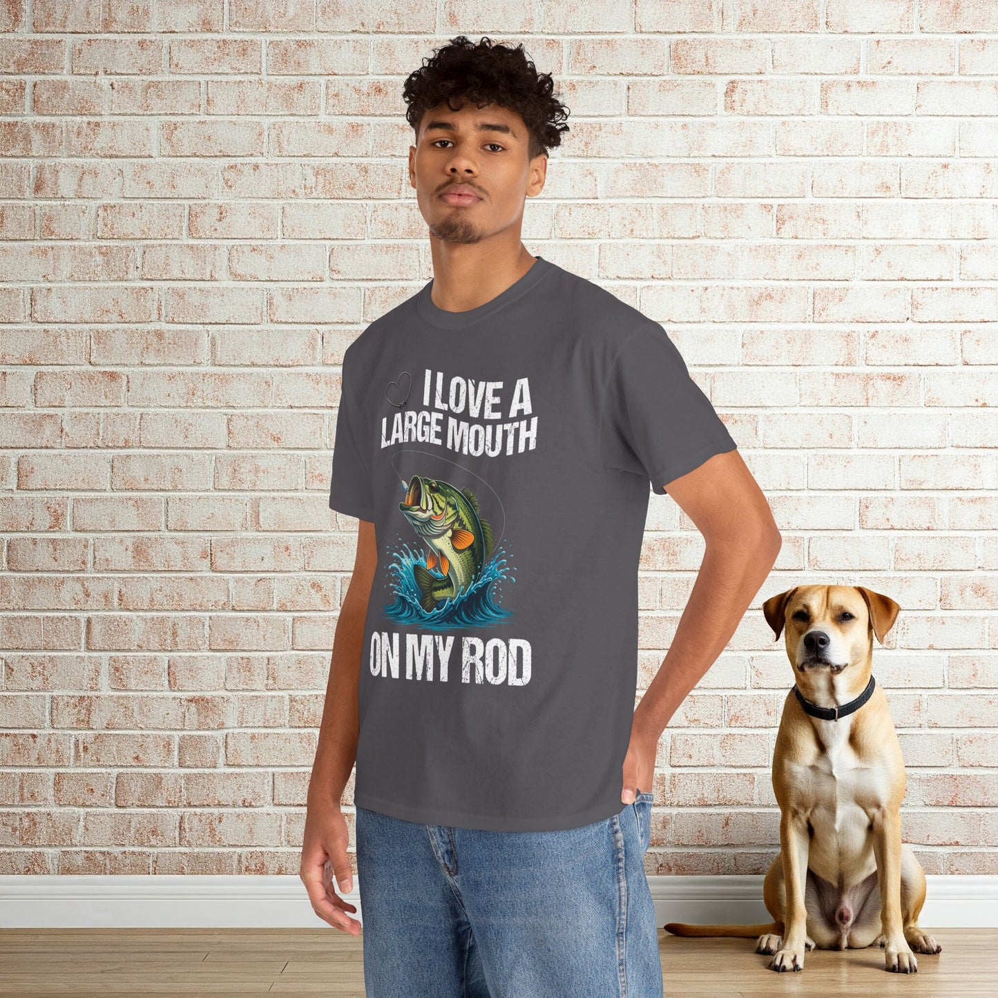 Funny Fishing T-Shirt - "I Love a Large Mouth on my Rod"