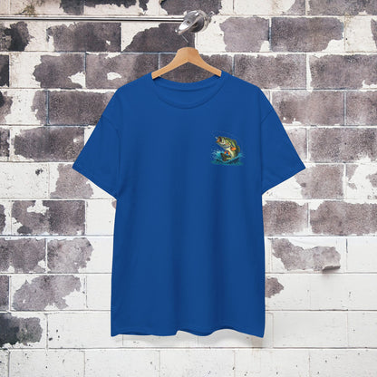 Funny Fishing T-Shirt - "I Love a Large Mouth on my Rod" (Front & Back Design)