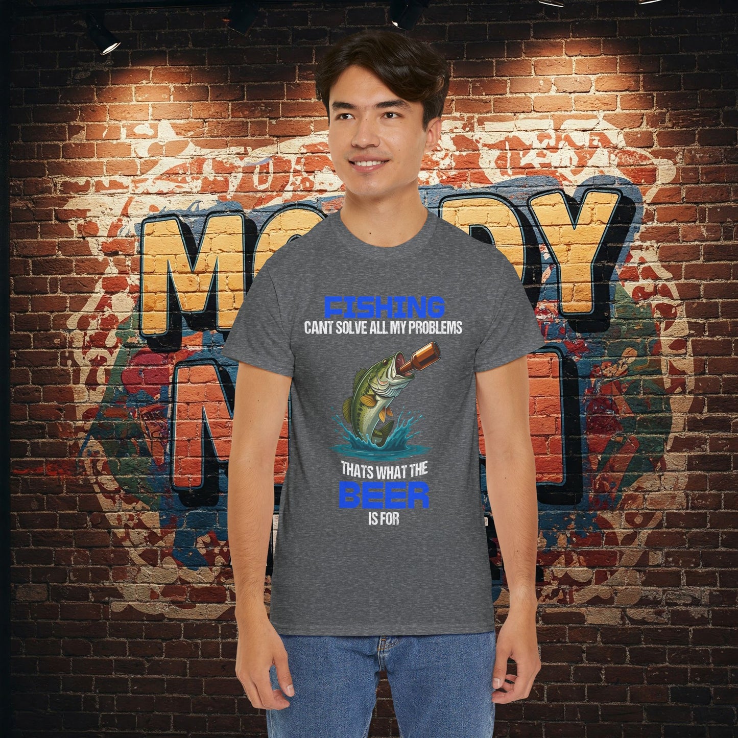 Funny Fishing Shirt – Beer Solves Problems Tee – Gift for Fishermen