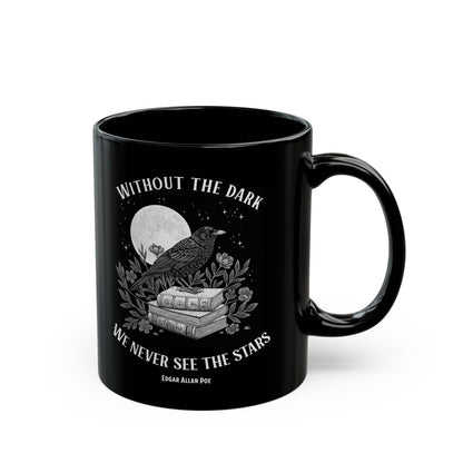 Edgar Allan Poe Dark Aesthetic Mug, Black Literary Coffee Mug