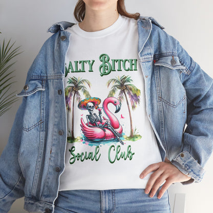 Salty Bitch Social Club Tee, Fun Summer T-Shirt, Beach Party Shirt, Funny Gift, Wear Your Mood T-Shirt, Moody Mom Apparel, Flamingo Float