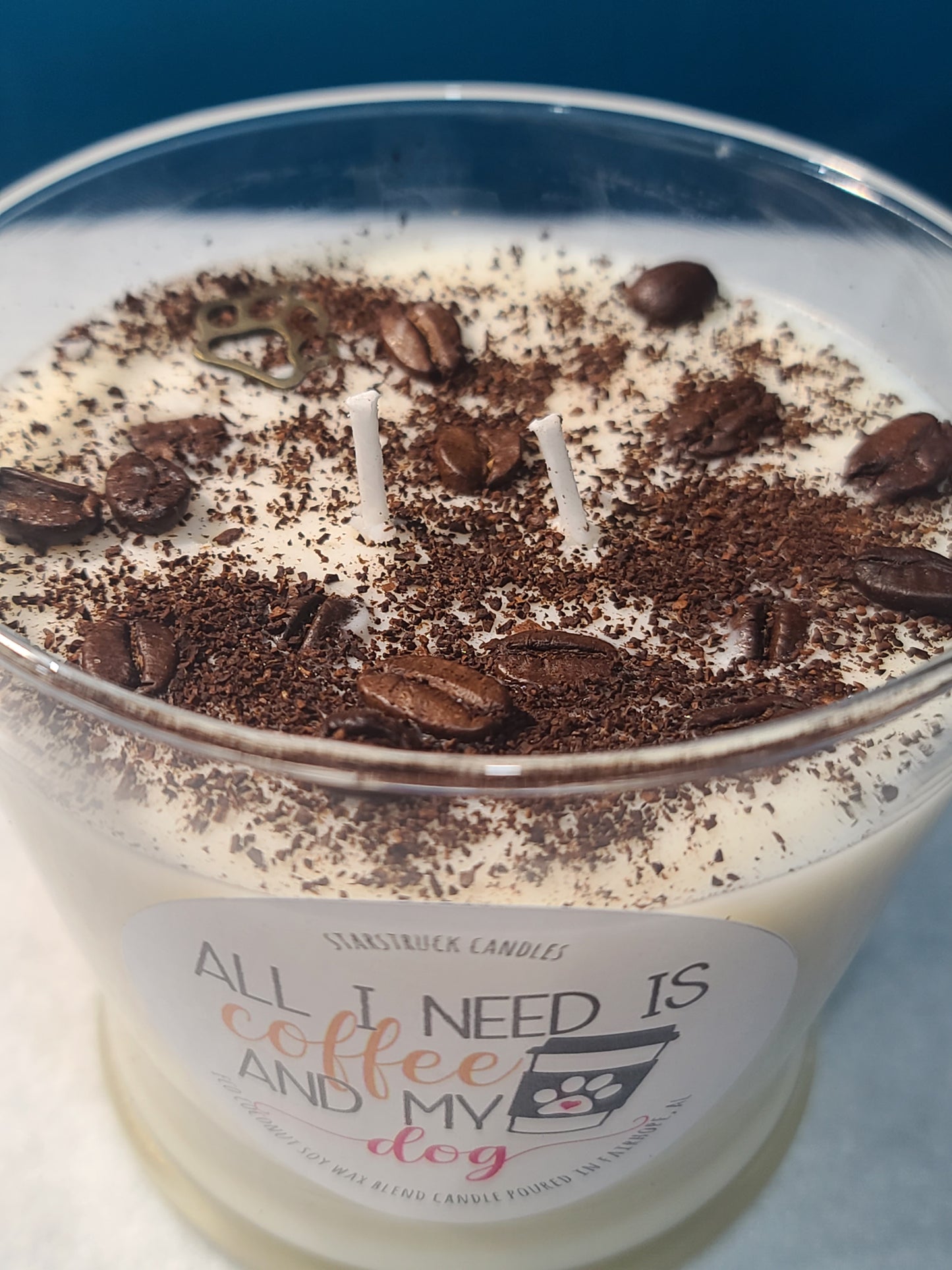 All I Need is Coffee and My Dog! Coffee Scented, Hand Poured Coconut Soy Wax Candle