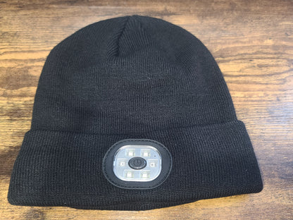 Headlight Beanie with Bluetooth Speakers and Mic