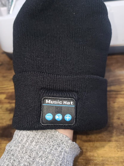 Headlight Beanie with Bluetooth Speakers and Mic