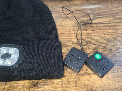 Headlight Beanie with Bluetooth Speakers and Mic