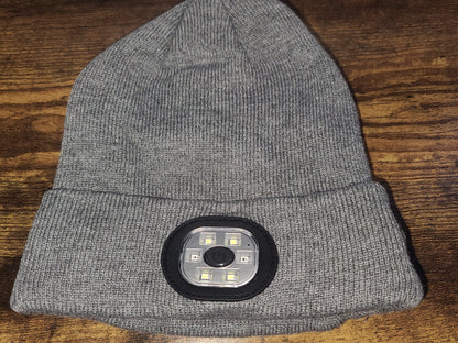 Headlight Beanie with Bluetooth Speakers and Mic