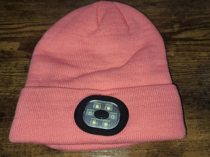 Headlight Beanie with Bluetooth Speakers and Mic
