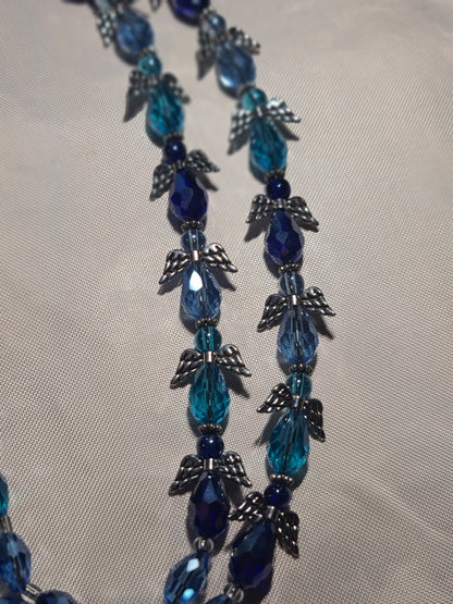 Handmade Beaded Angel Winged Lanyard with Breakaway  ID Badge Holder