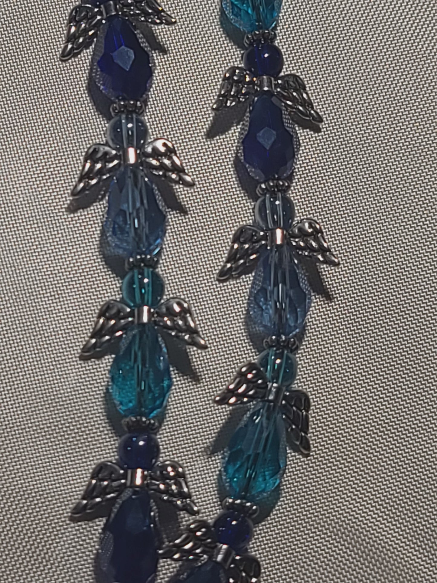 Handmade Beaded Angel Winged Lanyard with Breakaway  ID Badge Holder