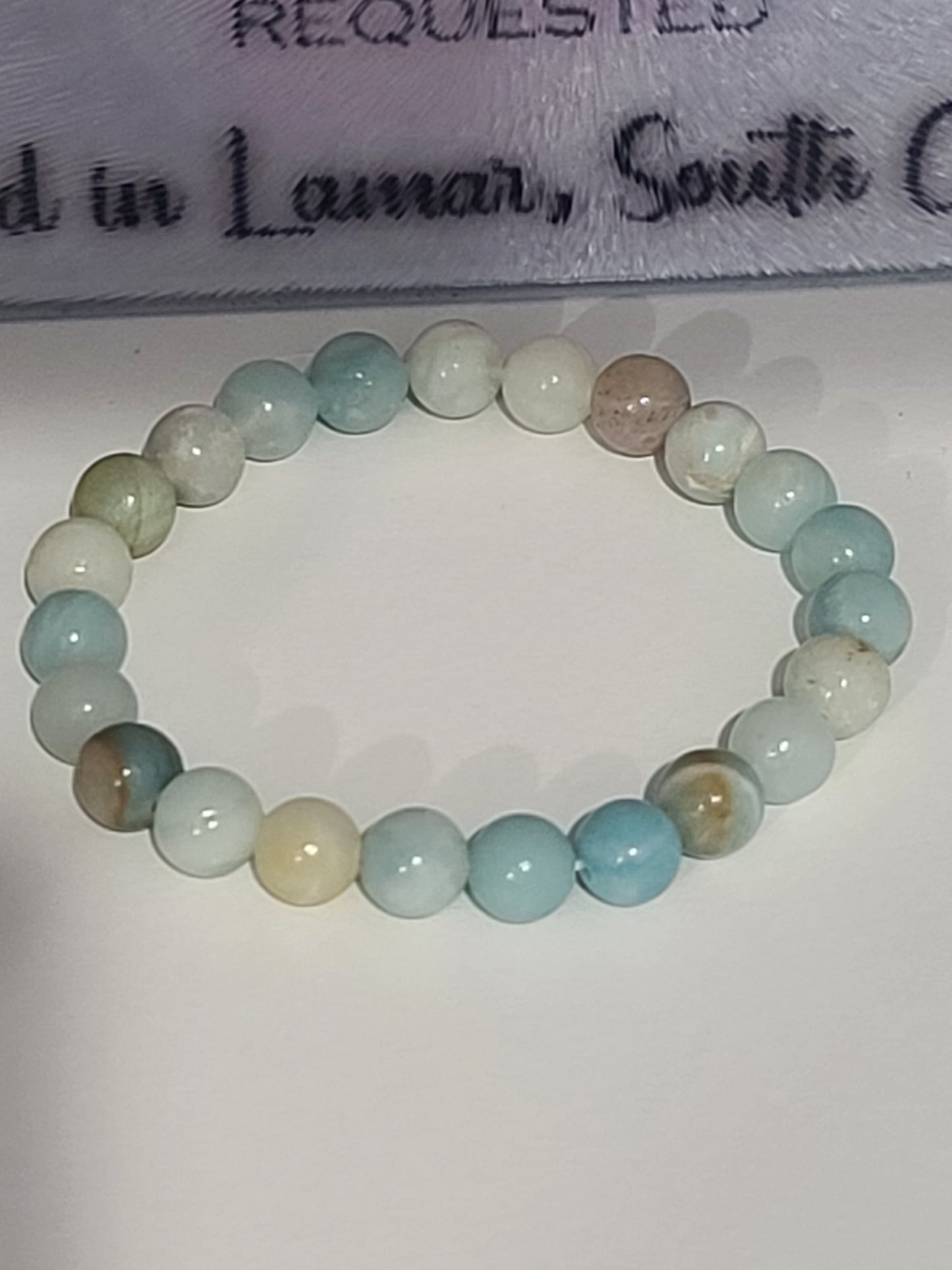 Amazonite Stretch Beaded Bracelet for Holistic Emotional Balance, Clarity and Healing