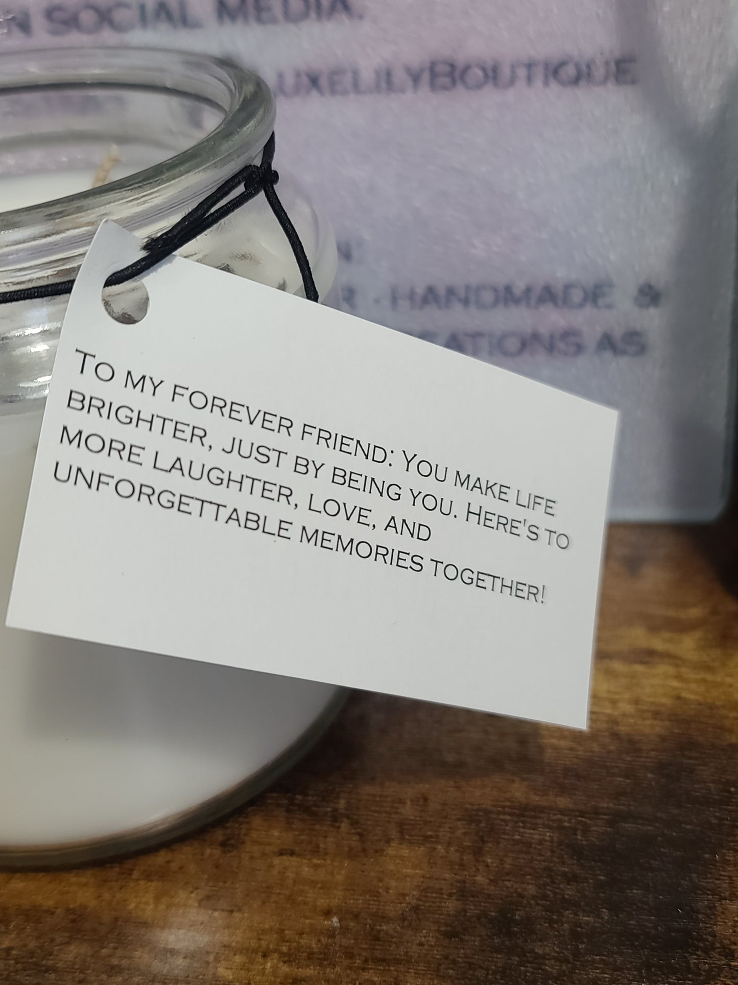 Handmade Friendship Candle, Lavender Lemon Scent, Bible Verse 1 John 4:11, Reusable Jar, Cross Pendant, Best Friend Christian Gift, 17oz