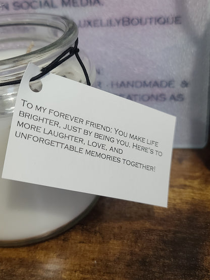 Handmade Friendship Candle, Lavender Lemon Scent, Bible Verse 1 John 4:11, Reusable Jar, Cross Pendant, Best Friend Christian Gift, 17oz