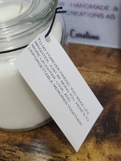 Handmade Friendship Candle, Eucalyptus Mint Scent, Bible Verse 1 John 4:11, Reusable Jar, Cross Pendant, Best Friend Christian Gift, 17oz