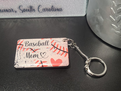 Handmade Baseball Mom Locking Keychain
