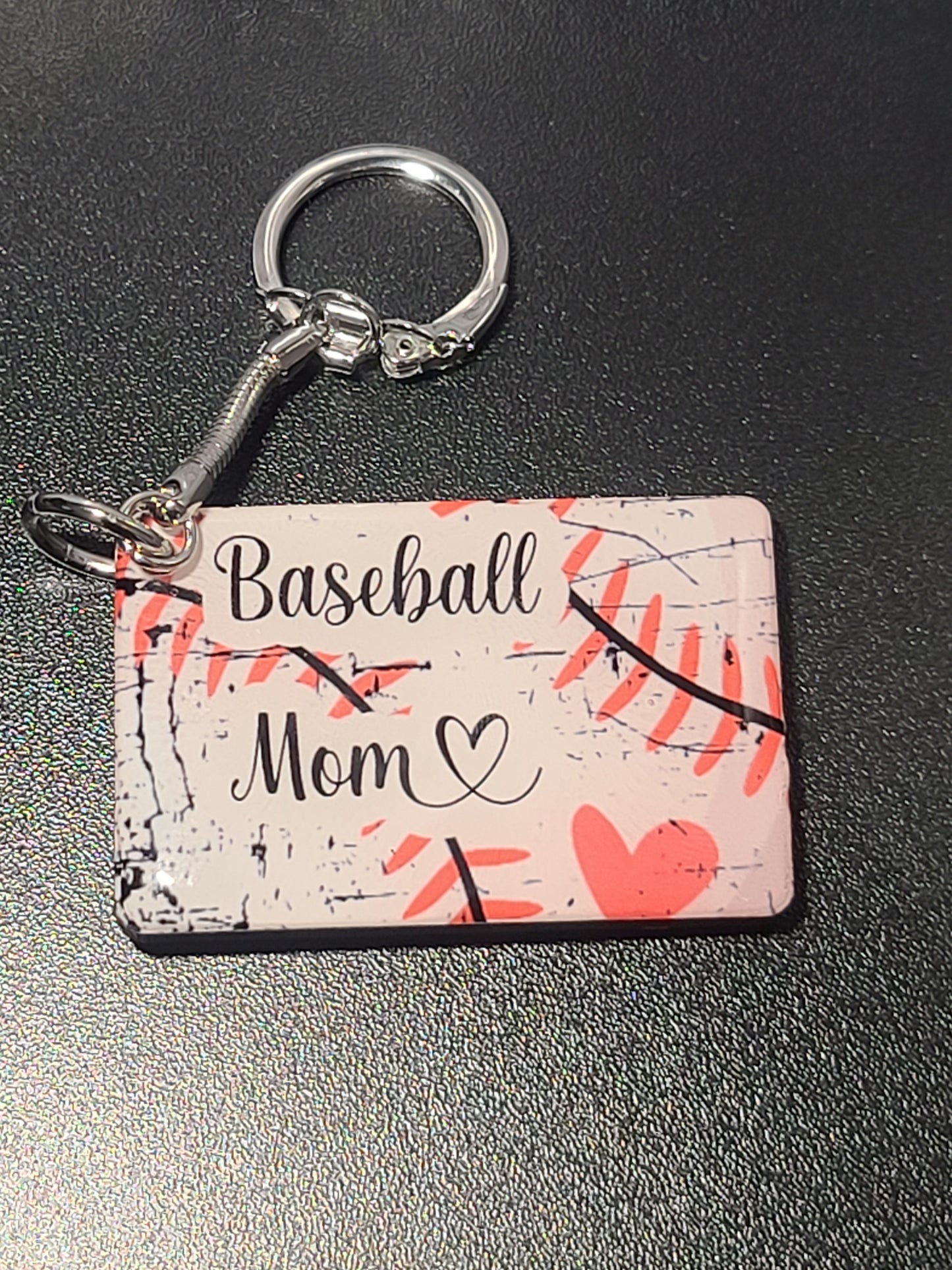 Handmade Baseball Mom Locking Keychain