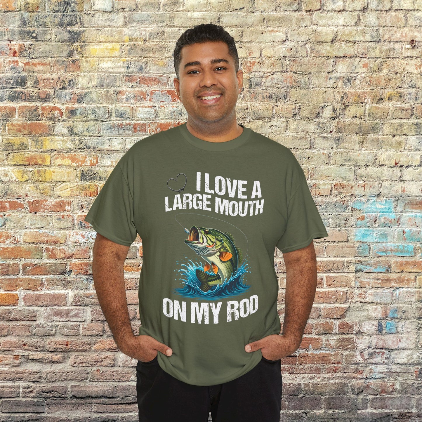 Funny Fishing T-Shirt - "I Love a Large Mouth on my Rod"
