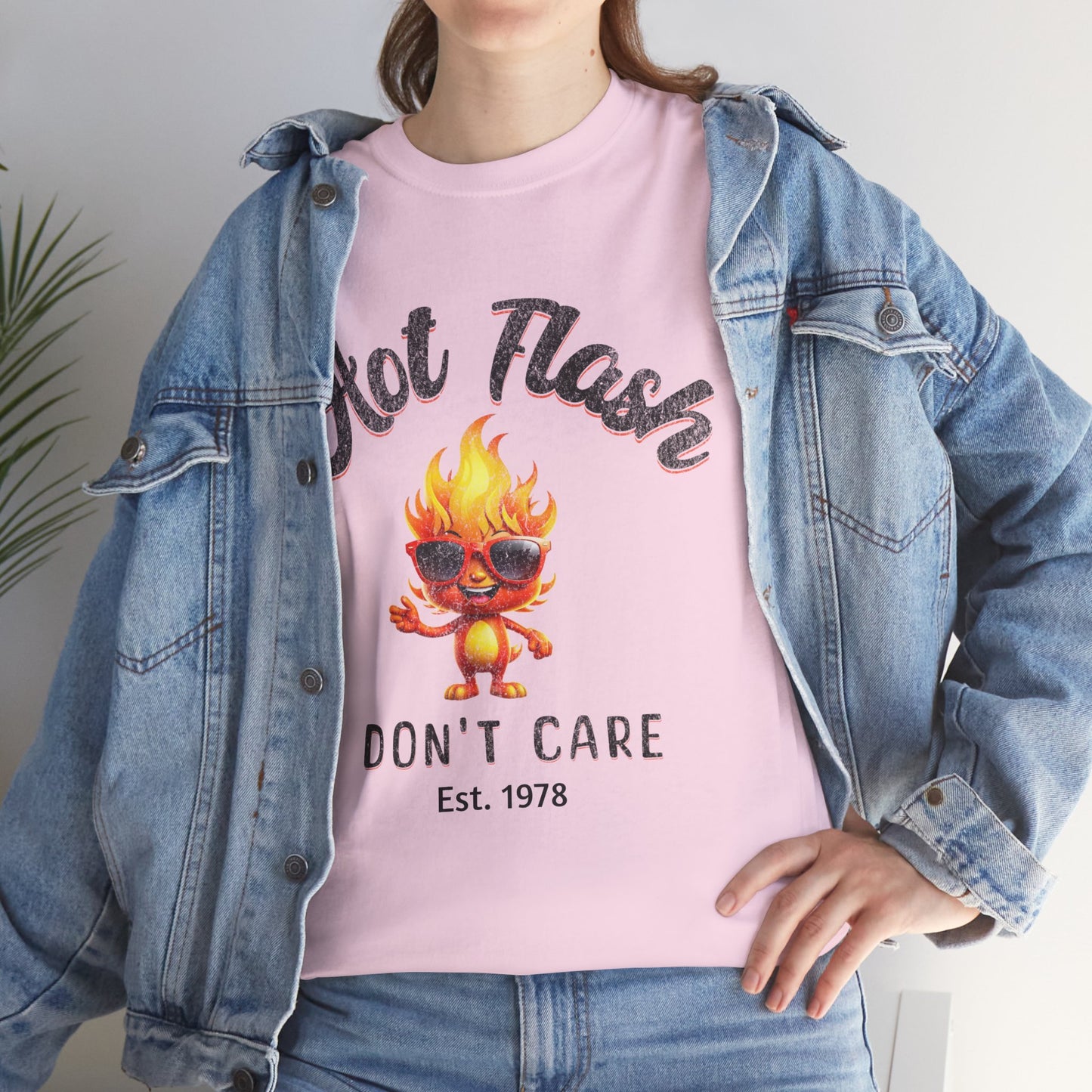 Hot Flash? Don’t Care – Personalized Funny Menopause T-Shirt (Est. Year Customizable!)