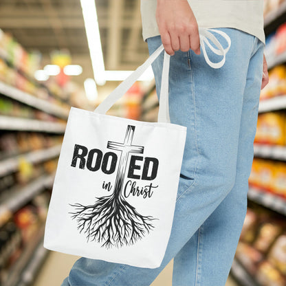 Rooted in Christ Canvas Eco-Friendly Reusable Tote Bag