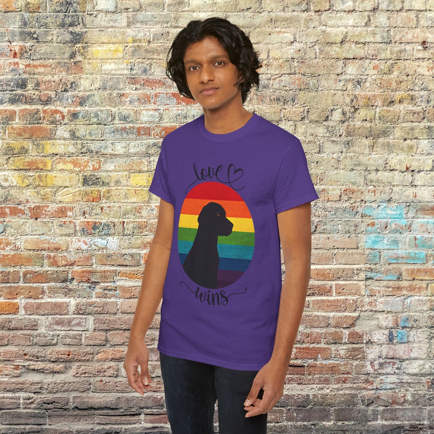 Love Wins Rainbow Dog-Lover's T-shirt