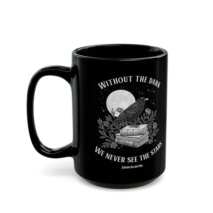 Edgar Allan Poe Dark Aesthetic Mug, Black Literary Coffee Mug