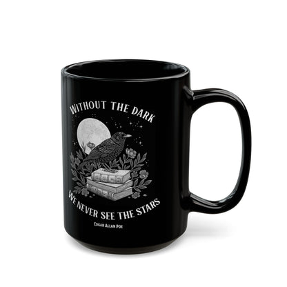 Edgar Allan Poe Dark Aesthetic Mug, Black Literary Coffee Mug