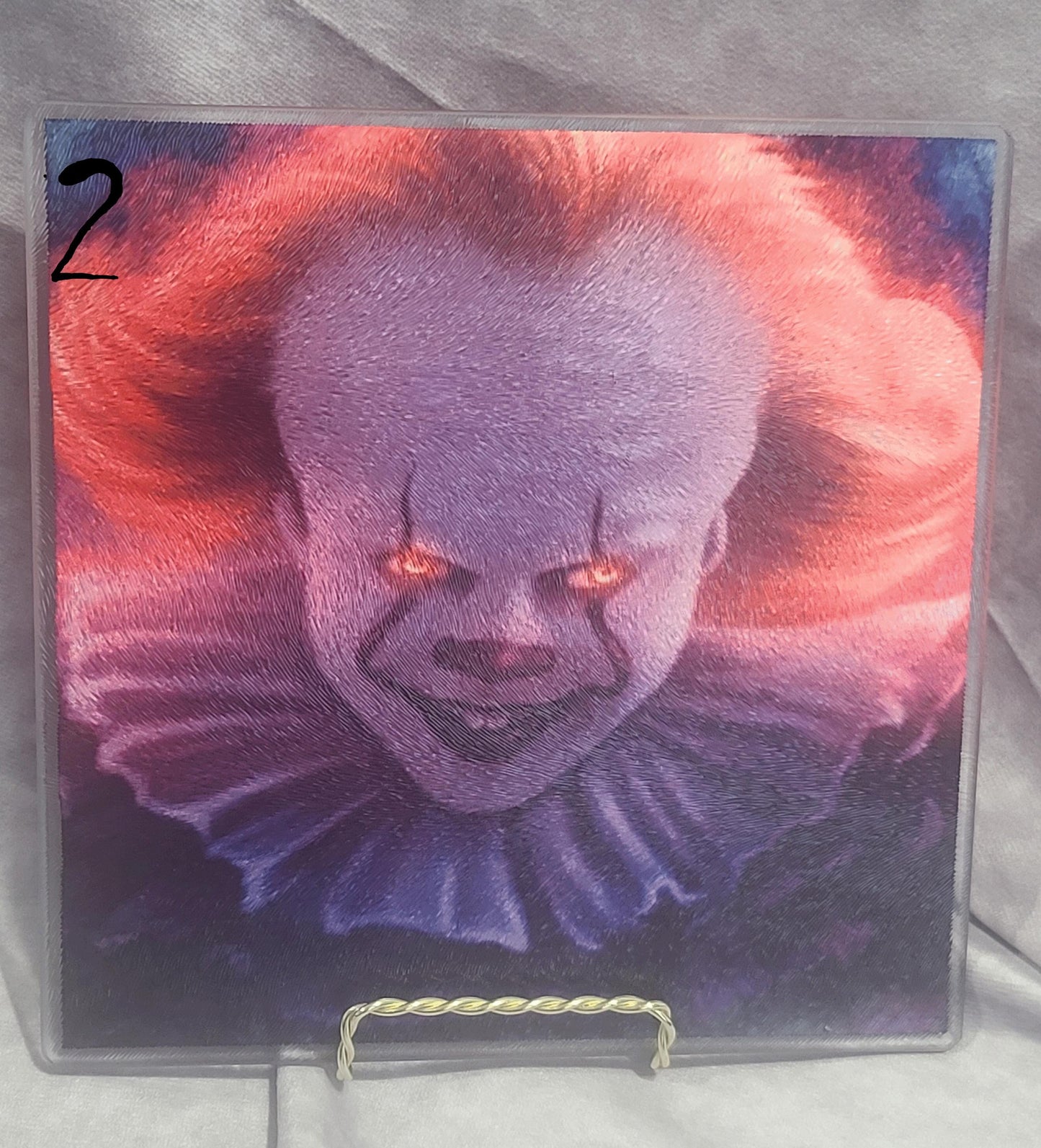 Scary Clown Halloween Themed Glass Trivet or Cutting Board