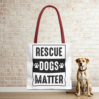 Canvas Tote Bag - Support Rescue Dogs – Durable & Customizable with 5 Handle Colors