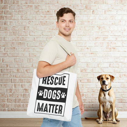 Canvas Tote Bag - Support Rescue Dogs – Durable & Customizable with 5 Handle Colors