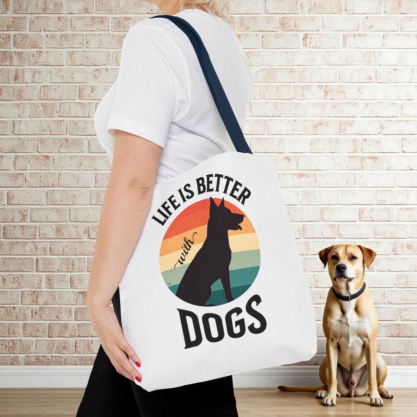 Dog Lover Tote Bag - Life Is Better with Dogs Reusable Tote Bag