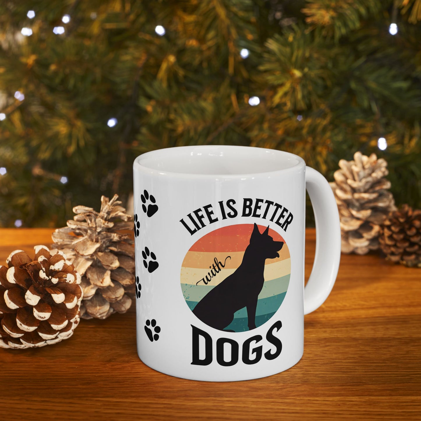 Ceramic Coffee Mug - Life is Better with Dogs, Dog-Themed with Vibrant Design