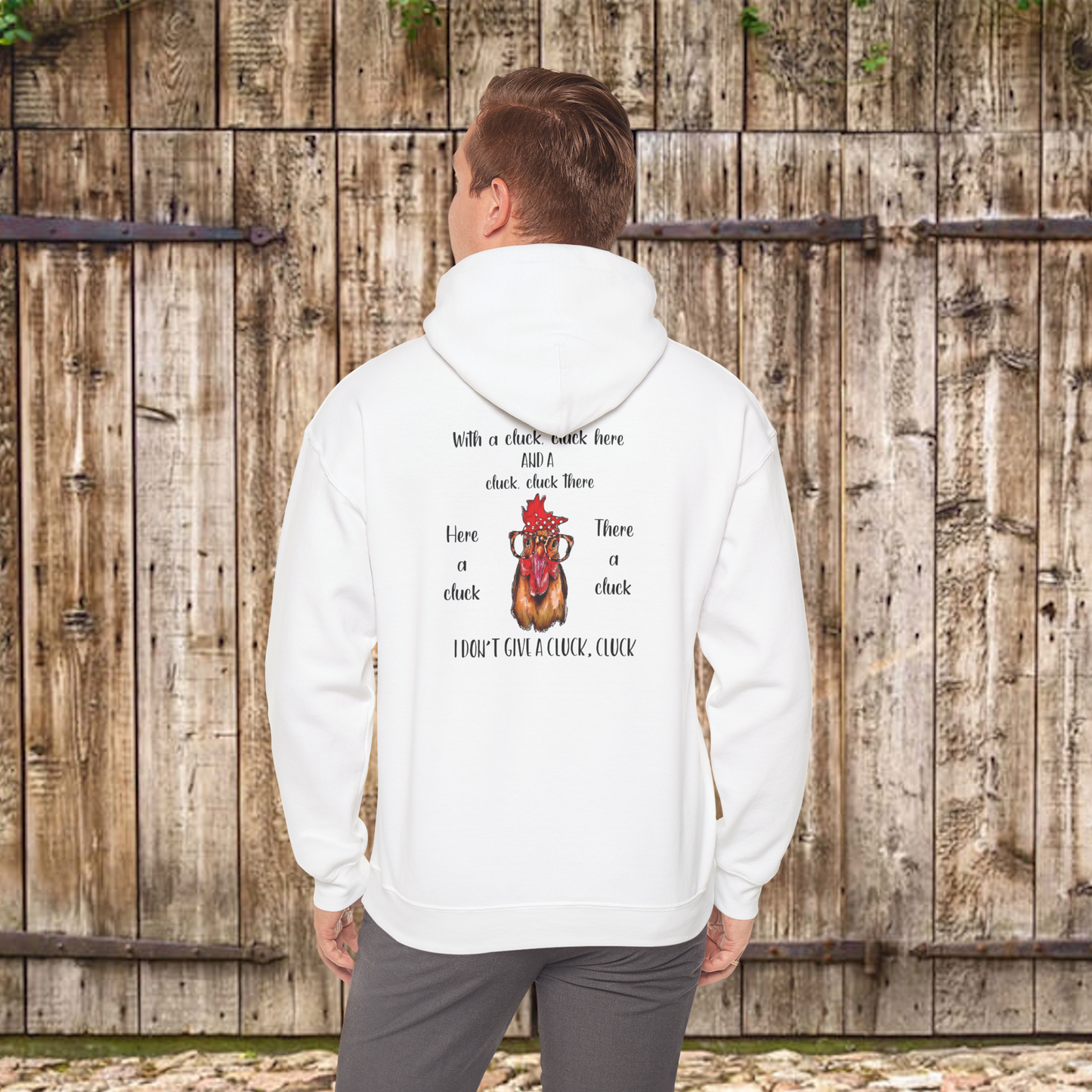 "I Don't Give a Cluck" Hoodie – Hilarious & Cozy Sweatshirt for Chicken Lovers with Front Pocket