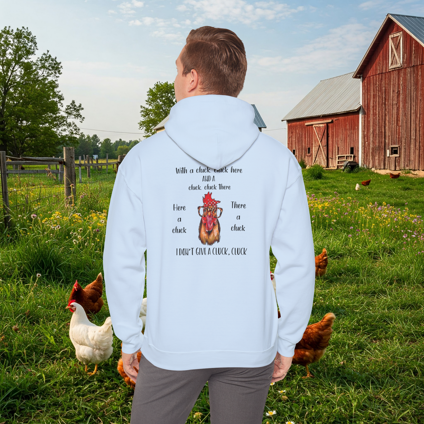 "I Don't Give a Cluck" Hoodie – Hilarious & Cozy Sweatshirt for Chicken Lovers with Front Pocket